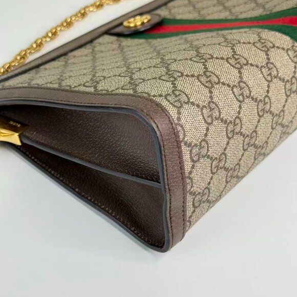 Gucci GG Logo Supreme Large Ophidia Large Shoulder Bag with Iconi Chian - Picture 6 of 10